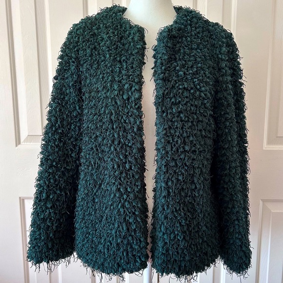 Zara Jackets & Blazers - Zara Basics Faux Fur Women’s Dark Green Jacket Size Small